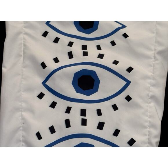 White Evil Eye Joggers Witchy Boho Whimsygoth Streetwear Festival Pants XL - Picture 5 of 12